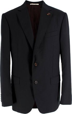 Pal Zileri Black Single Breasted Wool Blazer Size L