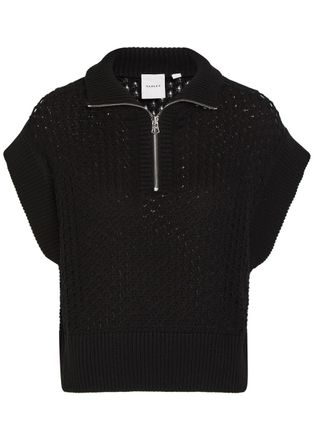 Varley Gaines Half-zip Cotton-knit Vest - Black - Xxs (UK4 / Xxs)