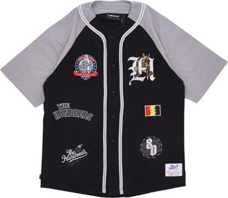 The Hundreds League Jersey Buttons Jacket - Heren - Korte mouwen Overhemden - Zwart - XL - Katoen - Overhemden