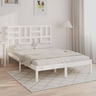 Berkfield Home Bed Frame White Solid Wood 140x200 cm