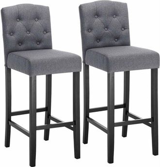 Woltu Breakfast Kitchen Counter chairs bar stools Bar chairs Wood Legs barstools Dark Grey