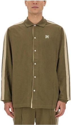 Palm Angels Casual Shirt - Heren - Casual Overhemden - Groen - M - Katoen - Overhemden