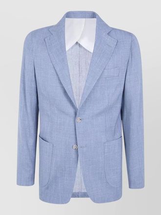 Barba wool silk linen suit jacket