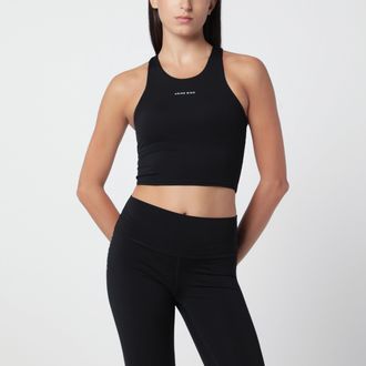 Anine Bing Top sportivo Elina nero in jersey tecnico