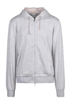 Eleventy Zip Sweatshirt Cashmere Silk - Light Grey