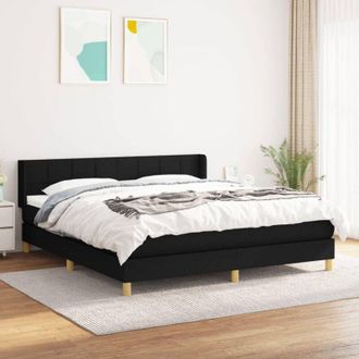 vidaXL Vidaxl - Cama Box Spring Con Colch&oacute;n Tela Negro 180x200 Cm