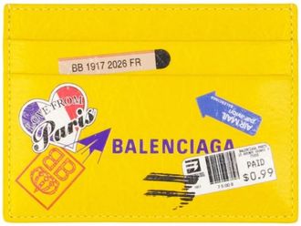 Balenciaga Accessoires, unisex, Geel, ONE Size, Leer, Cash Card Holder