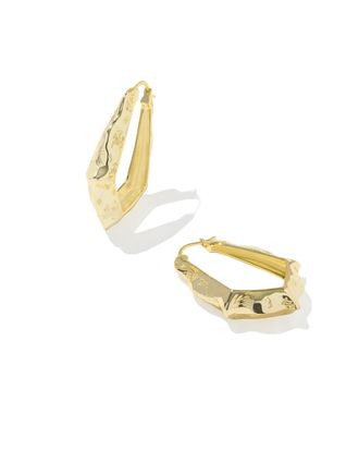 Kendra Scott Womens Adriana Scallop Frame Hoop Earrings In Gold