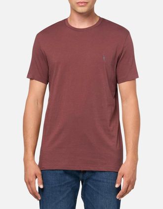 AllSaints Allsaints Mens ALL SAINTS Mens T Shirts Tonic Crew Neck Short Sleeve Rumskull Plain Casual Tops - Red - Size: 40