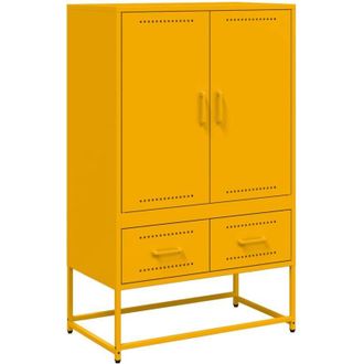 vidaXL Credenza Giallo Senape 68x39x111,5 cm in Acciaio - Vidaxl