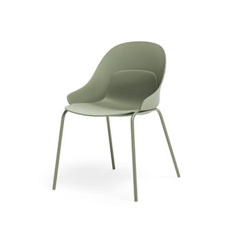 Koketto Home Silla de polipropileno en verde con reposabrazos