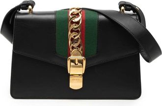 Gucci Pre-owned Gucci Small Leather Web Sylvie Satchel 421882 493075