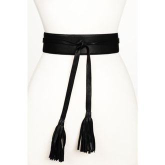 Raina Wrap Leather Belt in Black at Nordstrom, Size Medium