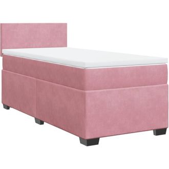 vidaXL Vidaxl - Cama Box Spring Con Colch&oacute;n Terciopelo Rosa 100x200 Cm