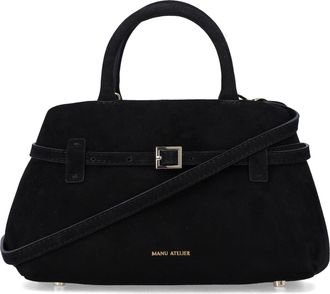 Manu Atelier Timeless Suede Handbag With Adjustable Shoulder Strap