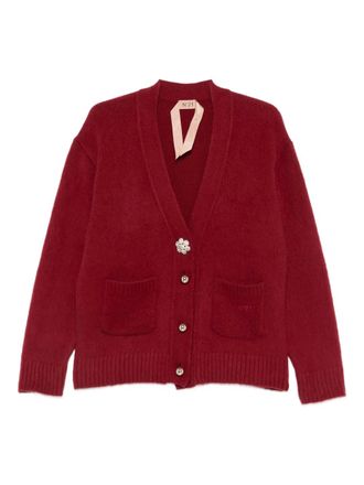 N°21 brushed-effect cardigan - women - Fabric - 40 - Red