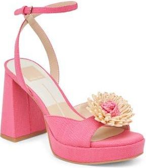 Dolce Vita Paulos Platform Sandal in Pink Raffia at Nordstrom Rack, Size 8.5