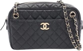 Chanel Pre-owned Matelasse Caviar Skin Camera Shoulder Bag - Dames - Pre-owned - Zwart - Maat: ONE Size Leer