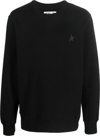 Golden Goose Zwarte Sweatshirt met Logo Print - Heren - Sweatshirts - Zwart - S - Katoen - Hoodies & sweatvesten