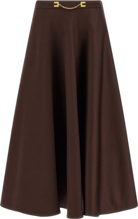 Elisabetta Franchi Brown Duchesse skirt