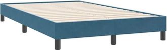 vidaXL Estructura De Cama Sin Colch&oacute;n Terciopelo Azul Oscuro 120x220cm Vidaxl