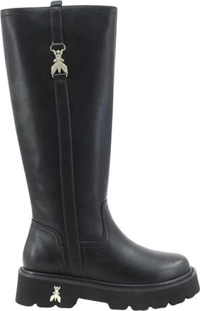 Patrizia Pepe Lage Leren Laars - Dames - Hoge Laarzen - Zwart - 38 EU - Leer - Schoenen