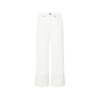 Tory Burch Tory Burch, Cropped Jeans, female, White, Size: W27 Mid-Rise Cropped Jeans