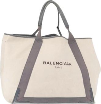 Balenciaga Pre-owned Canvas Tote Bag - Dames - Vintage Shopper - Wit - ONE Size - Vintage
