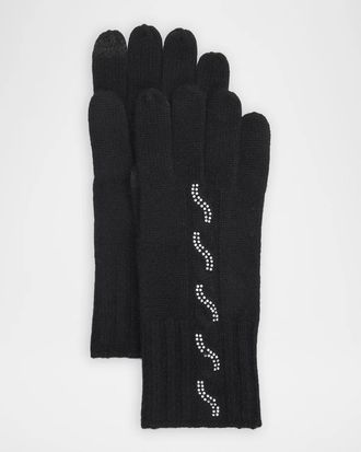 Sofiacashmere Embellished Cashmere Touchscreen Gloves