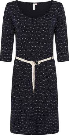 Ragwear Jerseykleid RAGWEAR LILITHA ZIG ZAG O, Damen, Gr. XXL, N-Gr, navy, Jersey, Obermaterial: 50% Baumwolle, 50% Modal, gemustert, kniefrei, Rundhals, Klei