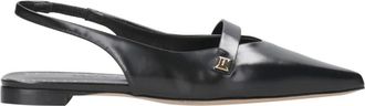 Max Mara Schoenen, Dames, Zwart, 36 EU, Zwarte Leren Band met Logo Gesp
