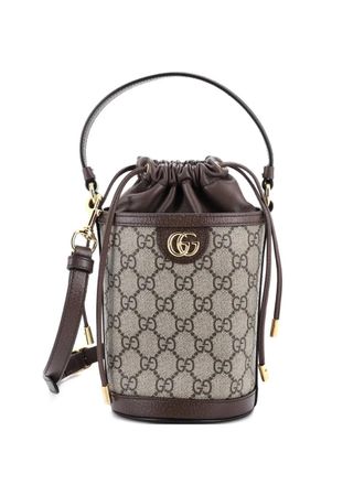 Gucci Ophidia Top Handle GG Coated Canvas with Leather Mini bucket bag - Marrone