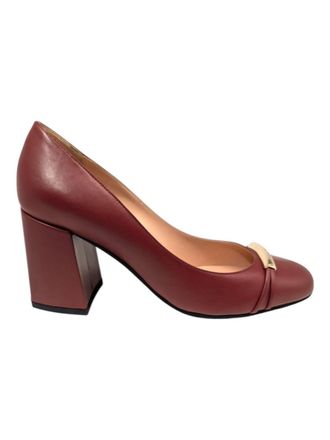 Bally Womens Trinity Ball Leather Pumps In Red