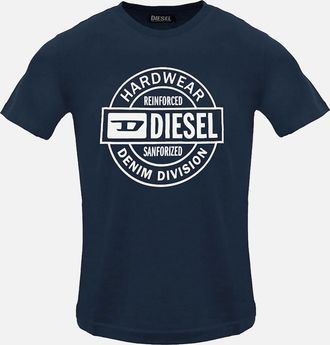 Diesel Mens Diese Circle Hardwear Logo Total Eclipse T-Shirt - Navy - Size: 40