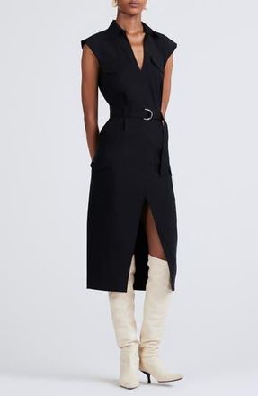 Derek Lam Lucy Belted Utility Shirtdress in Black at Nordstrom Rack, Size 14