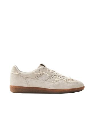 Alohas Low Silhouette Suede Sneakers with Crochet Detail