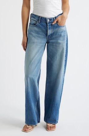 Moussy Vintage Phillipston High Waist Loose Fit Straight Leg Jeans in Blue at Nordstrom, Size 25