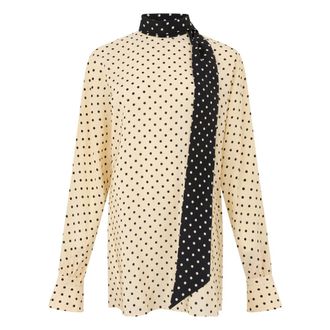 Valentino Garavani Printed silk blouse - female - Valentino Garavani - Shirts - Beige - XS - Blouses & Shirts
