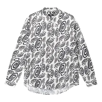 St&uuml;ssy Swirly S Silk Shirt White 1110242