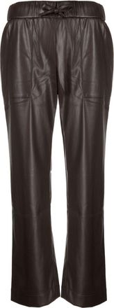 Goodious cropped faux leather trousers - women - Polypropylene/Polyester - 1 - Blue