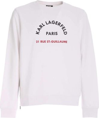 Karl Lagerfeld Sweatshirt met contrastprint - Heren - Sweatshirts - Wit - XL - Katoen - Hoodies & sweatvesten
