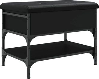 vidaXL Banco zapatero madera de ingeniería negro 62x42x45 cm vidaXL