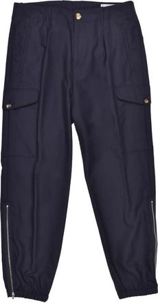 Brunello Cucinelli Navy Virgin Wool Cargo Trousers, Brand Size 56 (US Size 40)