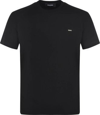 Dsquared2 Logo-plaque Crewneck T-shirt - Heren - T-shirts - Zwart - S - Katoen - Tops