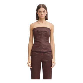 Rick Owens Concordians Bustier Top - Dames - Tops - Bruin - Maat: L Katoen