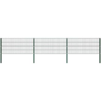 vidaXL Vidaxl - Pannello di Recinzione con Pali in Ferro 5,1x0,8 m Verde