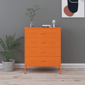 vidaXL Armario De Cajones De Acero Naranja 80x35x101,5 Cm Vidaxl