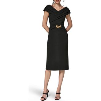 DKNY Hardware Waist Sheath Dress in Black at Nordstrom, Size 12