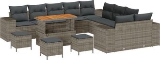 vidaXL Garden Sofa Set with Cushion 14 pcs Grey 110 x 55 x 71 cm vidaXL