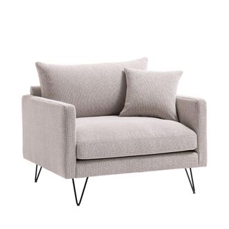 DRAWER Sill&oacute;n XL de tela con patas de metal negras - Natural